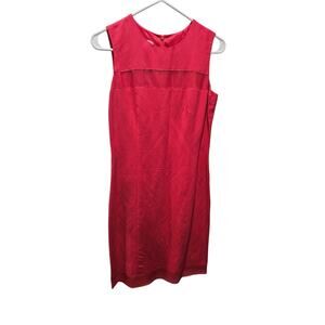 Jones New York Linen Silk Blend Pink Sleeveless Knee Length Size Sheath Dress